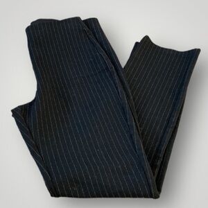 NEW H&M High Waist Slim fit Pinstripe Pants Black White Ankle Length XS